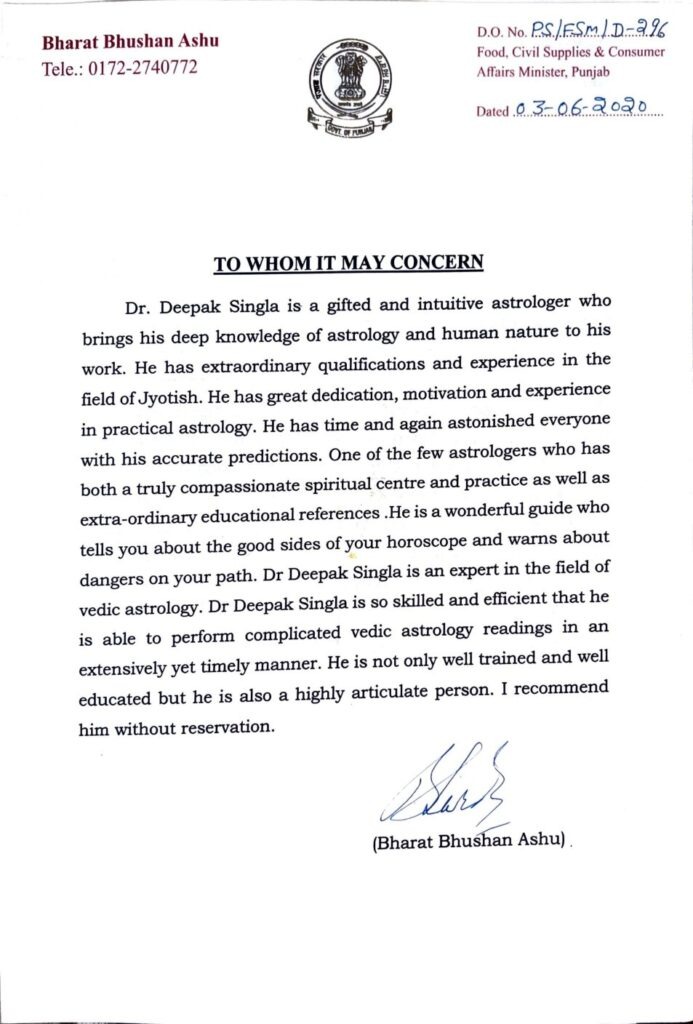 Bharat Bhushan Ashu Recommendation